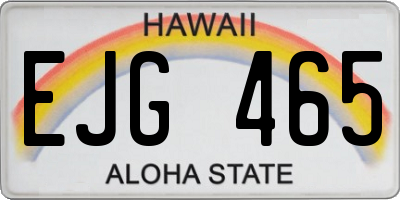HI license plate EJG465