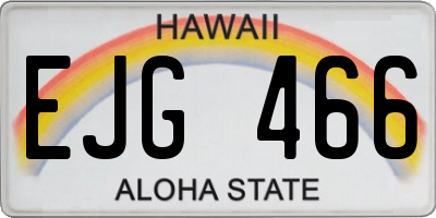 HI license plate EJG466