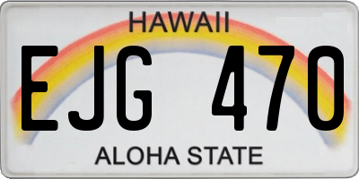 HI license plate EJG470