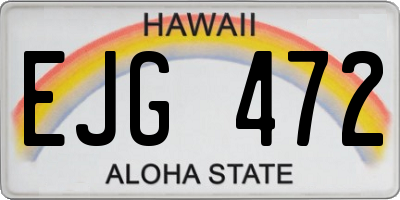 HI license plate EJG472