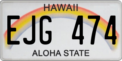 HI license plate EJG474
