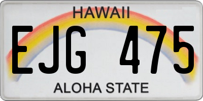 HI license plate EJG475