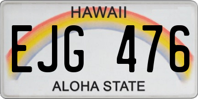 HI license plate EJG476