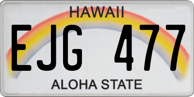 HI license plate EJG477