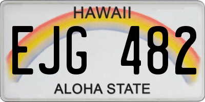 HI license plate EJG482