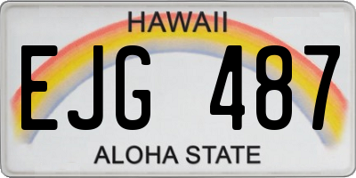 HI license plate EJG487