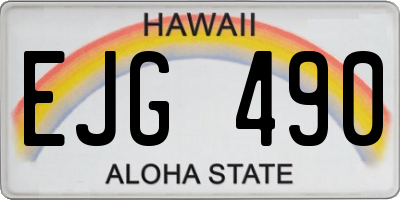 HI license plate EJG490