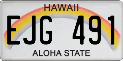 HI license plate EJG491