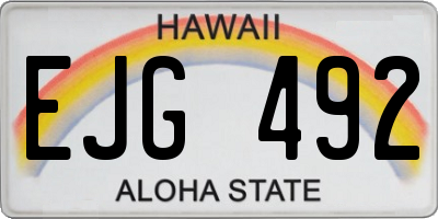 HI license plate EJG492
