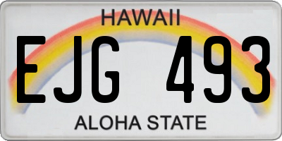 HI license plate EJG493