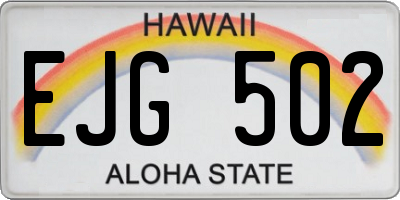 HI license plate EJG502