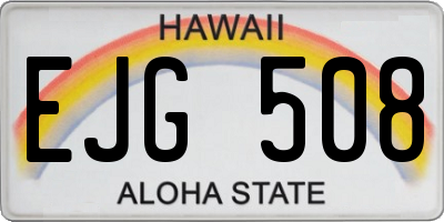 HI license plate EJG508