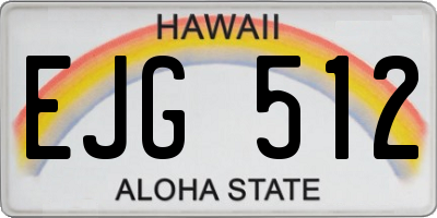 HI license plate EJG512