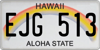 HI license plate EJG513