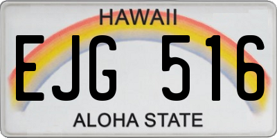 HI license plate EJG516
