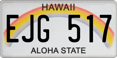HI license plate EJG517