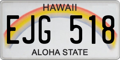 HI license plate EJG518