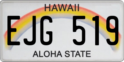 HI license plate EJG519