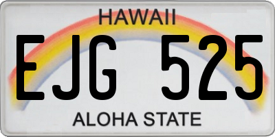 HI license plate EJG525