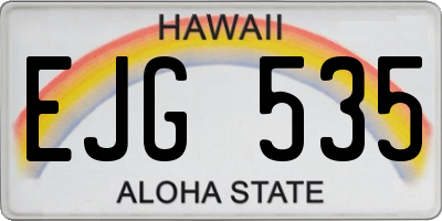 HI license plate EJG535