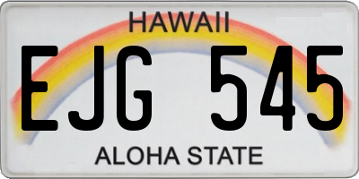 HI license plate EJG545