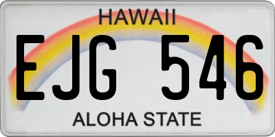 HI license plate EJG546