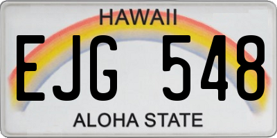 HI license plate EJG548