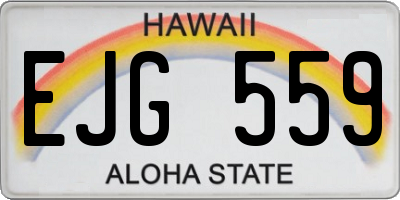 HI license plate EJG559