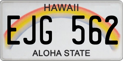 HI license plate EJG562