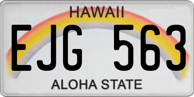 HI license plate EJG563
