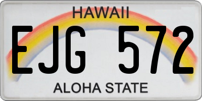 HI license plate EJG572