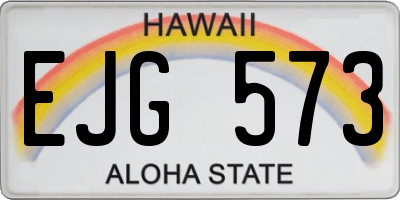 HI license plate EJG573