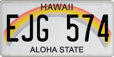 HI license plate EJG574