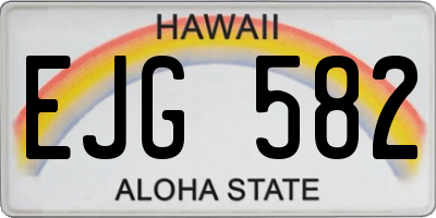 HI license plate EJG582