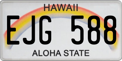 HI license plate EJG588