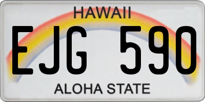 HI license plate EJG590