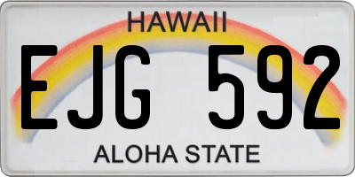 HI license plate EJG592