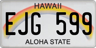 HI license plate EJG599