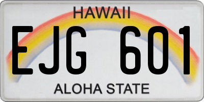 HI license plate EJG601