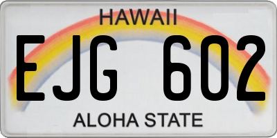 HI license plate EJG602