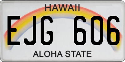 HI license plate EJG606