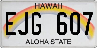 HI license plate EJG607