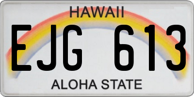 HI license plate EJG613
