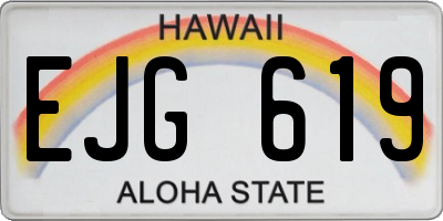 HI license plate EJG619