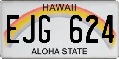 HI license plate EJG624
