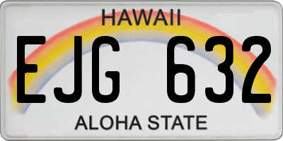 HI license plate EJG632