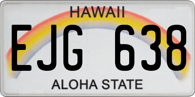 HI license plate EJG638