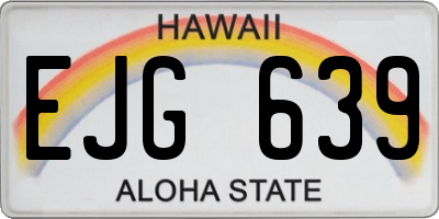 HI license plate EJG639