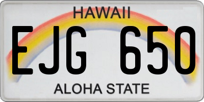 HI license plate EJG650