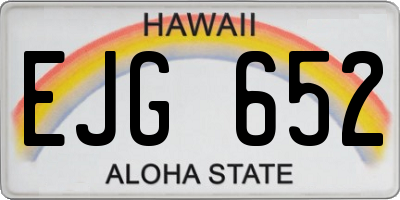 HI license plate EJG652